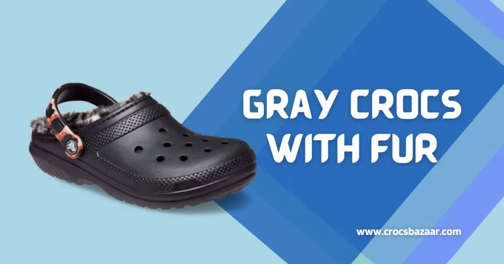 gray crocs outfit