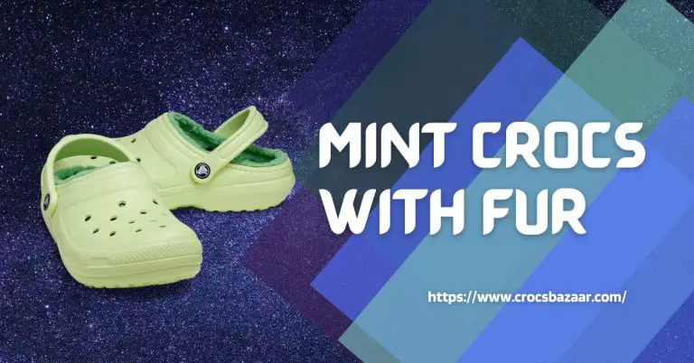 Mint crocs with fur