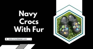 Navy Crocs With Fur