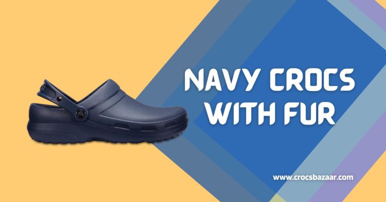 Navy Crocs With Fur