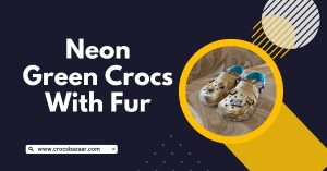 Neon green crocs with fur