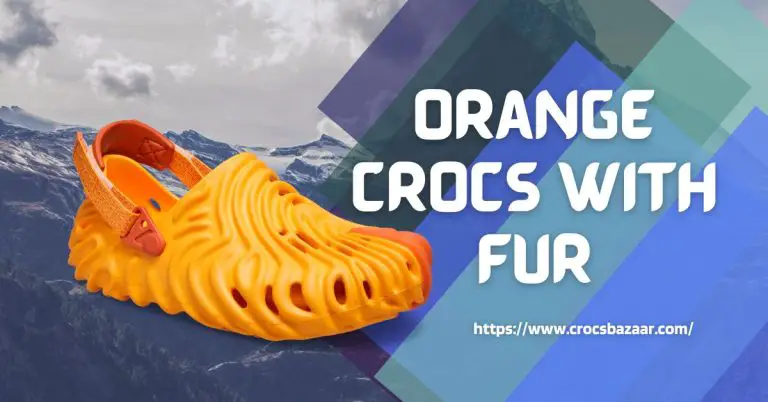 Orange crocs with fur
