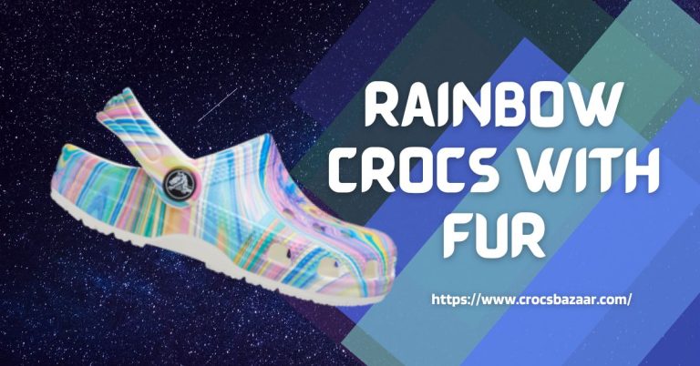 Rainbow Crocs With Fur