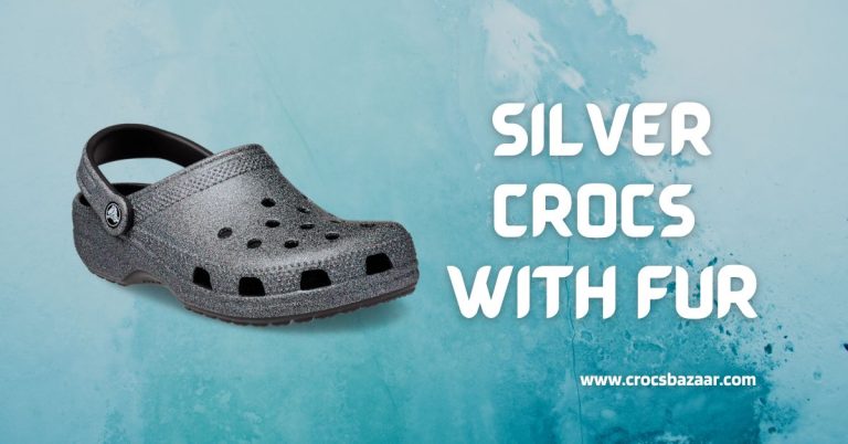 silver crocs with fur