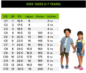 Crocs size chart - kids size