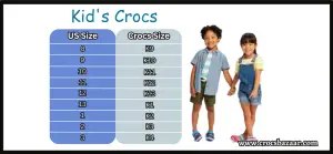 Crocs Kids Size Chart- Crocsbazaar.com